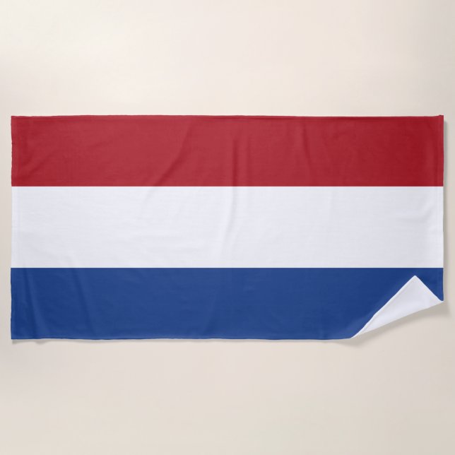 Patriotic Netherlands flag Beach Towel (Front)
