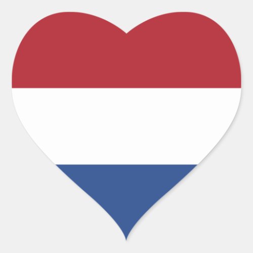 Patriotic Netherlands Flag Heart Sticker