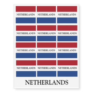 Patriotic Netherlands flag Temporary Tattoos