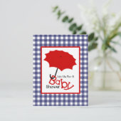 Patriotic Neutral Baby Shower - Red White & Blue Invitation (Standing Front)