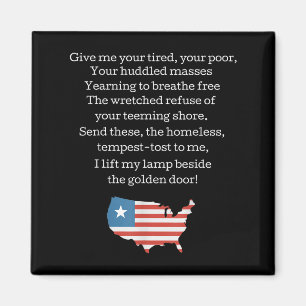 Patriotic New Colossus Emma Lazarus Quote Usa Gift Magnet