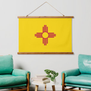 Patriotic New Mexico Tapestry, New Mexican Flag Hanging Tapestry