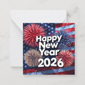 Patriotic New Year 2026 Greeting Card