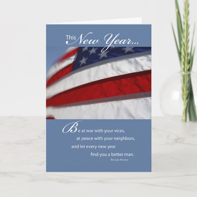Patriotic New Year Holiday Card (Front)