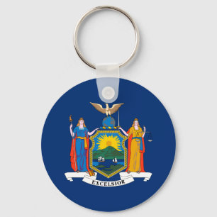 Patriotic New York State Flag Keychain