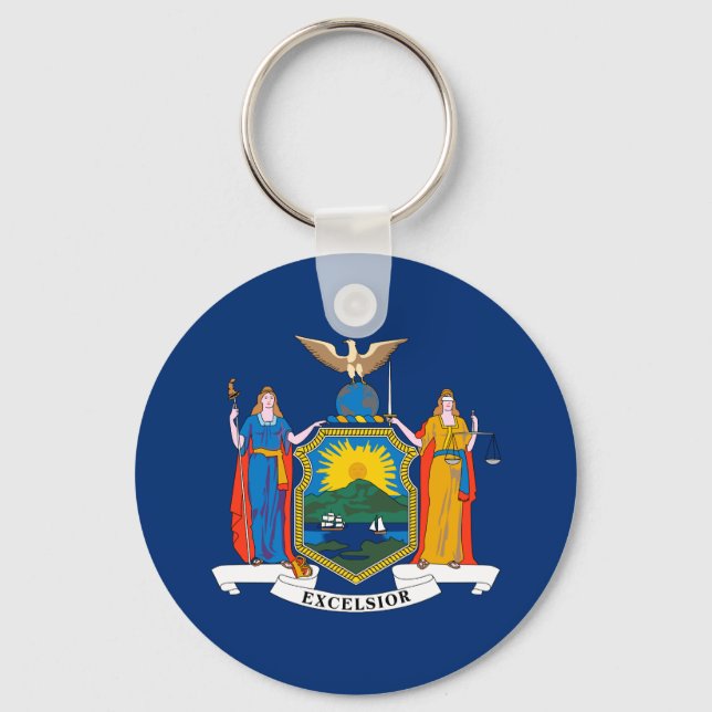 Patriotic New York State Flag Keychain (Front)