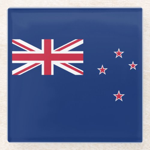 Patriotic New Zealand Flag Glass Coaster