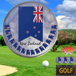Patriotic New Zealand Flag Golf Ball Marker / Kiwi