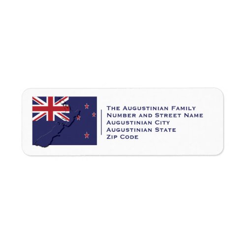 Patriotic  NEW ZEALAND FLAG Map  Return Label