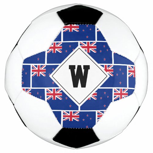Patriotic NEW ZEALAND FLAG Monogram Soccer Ball