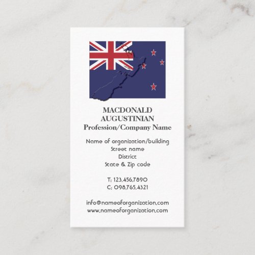 Patriotic  NEW ZEALAND FLAG  Photo Business Card