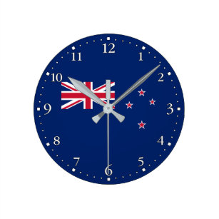 Maori Flag Wall Clock/ NewZealand Flag/Maori Wall Clock.Great Gift.Silver Frame 
