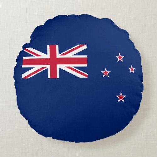 Patriotic New Zealand Flag Round Pillow