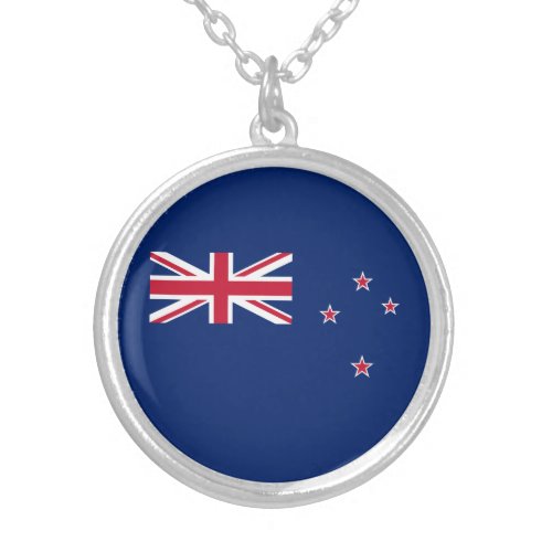 Patriotic New Zealand Flag Silver Plated Necklace