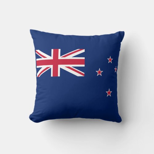 Patriotic New Zealand Flag Throw Pillow