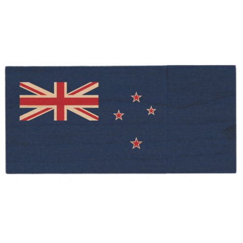 Patriotic New Zealand Flag Wood Flash Drive