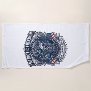 Patriotic Night Mission Patriot Wolf Military Insp Beach Towel