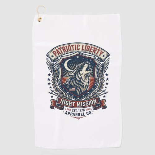 Patriotic Night Mission Patriot Wolf Military Insp Golf Towel