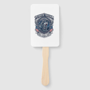 Patriotic Night Mission Patriot Wolf Military Insp Hand Fan