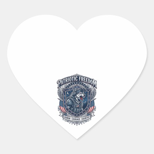 Patriotic Night Mission Patriot Wolf Military Insp Heart Sticker