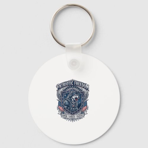 Patriotic Night Mission Patriot Wolf Military Insp Keychain