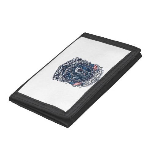 Patriotic Night Mission Patriot Wolf Military Insp Trifold Wallet