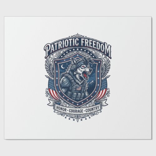 Patriotic Night Mission Patriot Wolf Military Insp Wrapping Paper