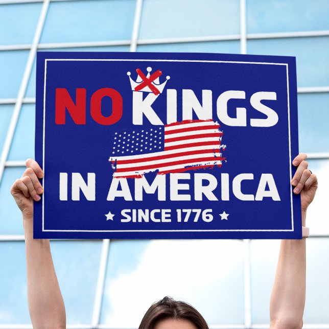 Patriotic No Kings in America Red White Blue Sign (Creator Uploaded)