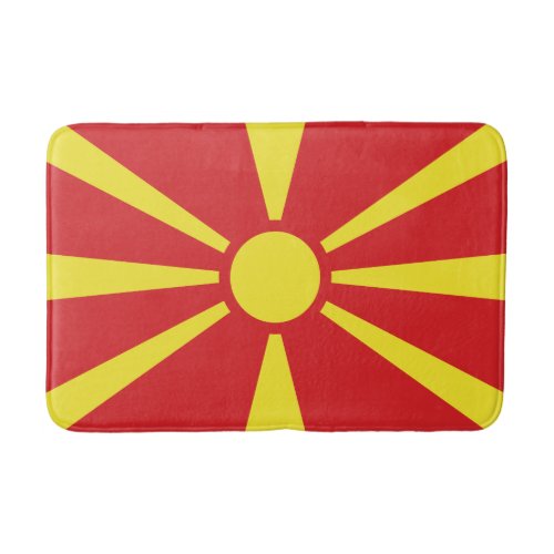 Patriotic North Macedonia Flag Bath Mat