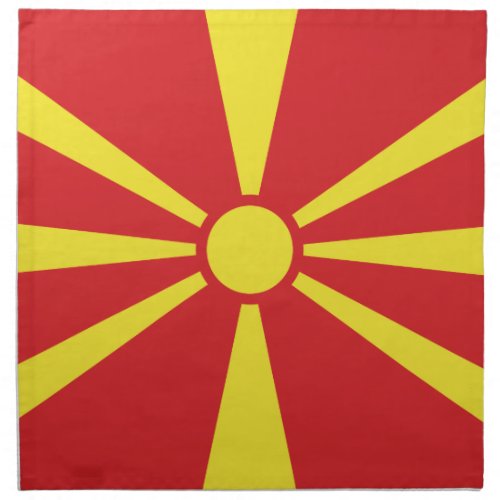 Patriotic North Macedonia Flag Cloth Napkin