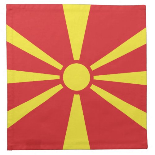 Patriotic North Macedonia Flag Cloth Napkin