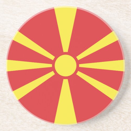 Patriotic North Macedonia Flag Coaster