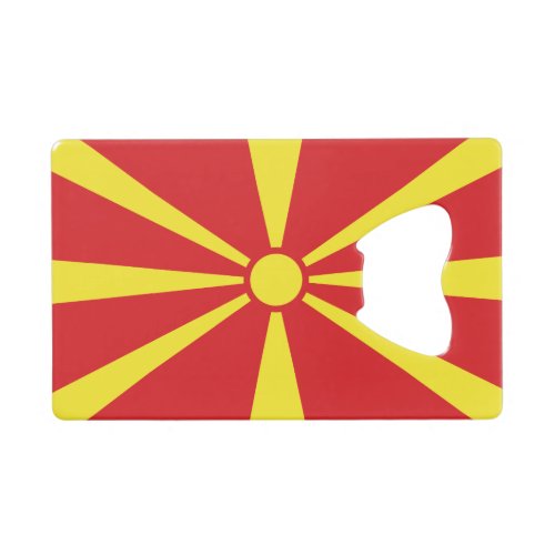 Patriotic North Macedonia Flag Credit Card Bottle Opener