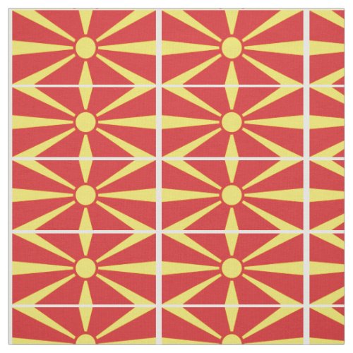 Patriotic North Macedonia Flag Fabric