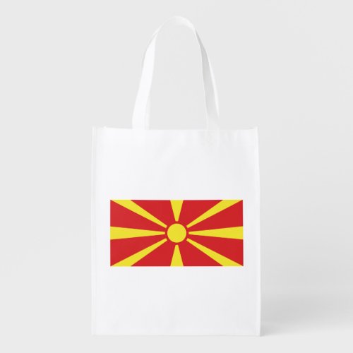 Patriotic North Macedonia Flag Grocery Bag