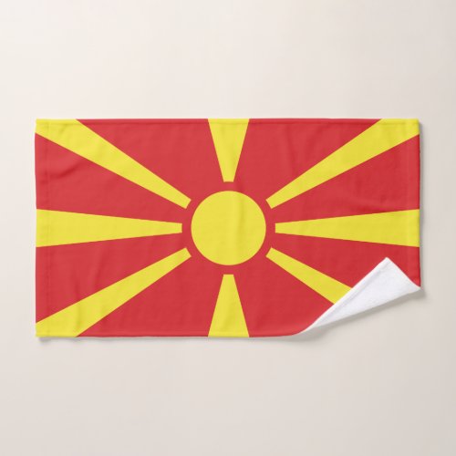 Patriotic North Macedonia Flag Hand Towel