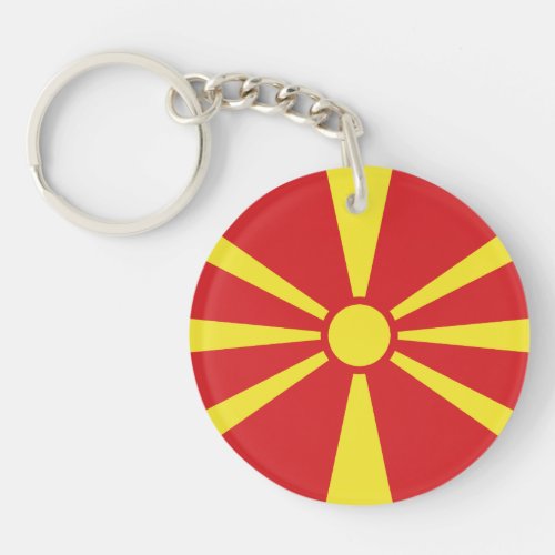 Patriotic North Macedonia Flag Keychain