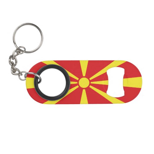 Patriotic North Macedonia Flag Keychain Bottle Opener