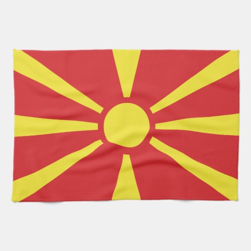 Patriotic North Macedonia Flag Kitchen Towel