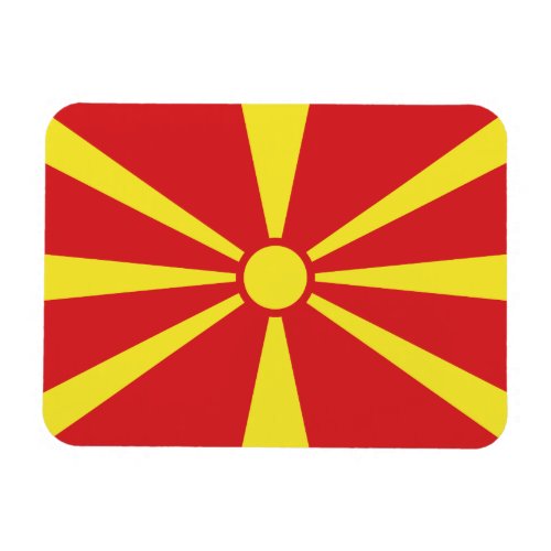 Patriotic North Macedonia Flag Magnet