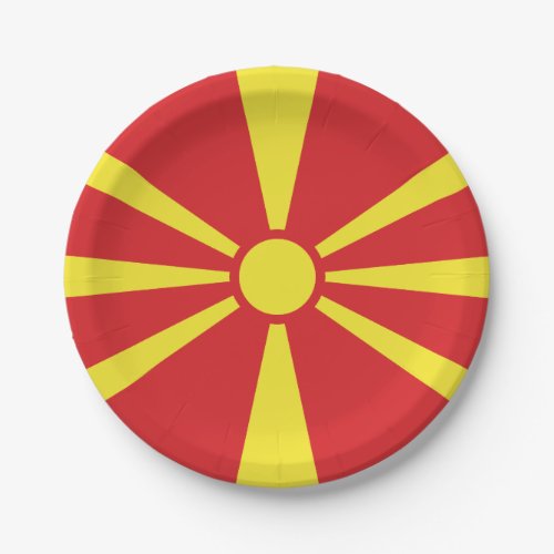 Patriotic North Macedonia Flag Paper Plates