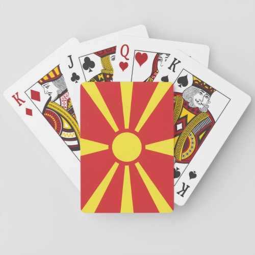 Patriotic North Macedonia Flag Poker Cards