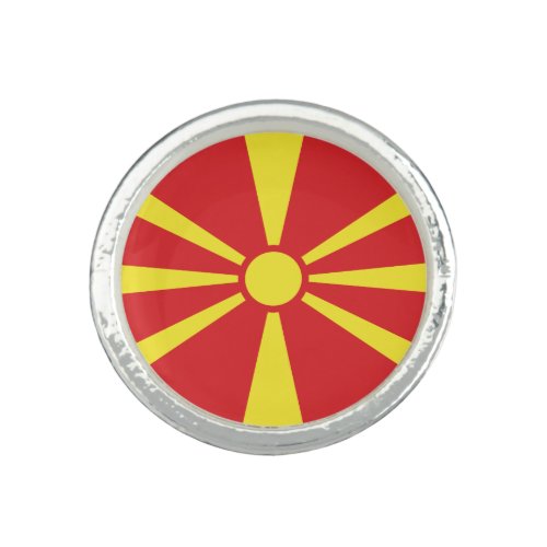 Patriotic North Macedonia Flag Ring
