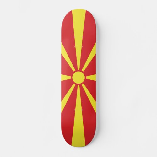 Patriotic North Macedonia Flag Skateboard