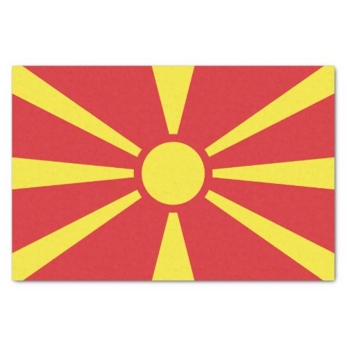 Patriotic North Macedonia Flag Tissue Paper