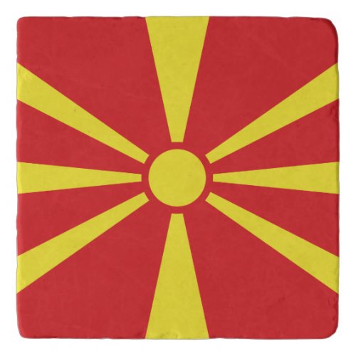 Patriotic North Macedonia Flag Trivet