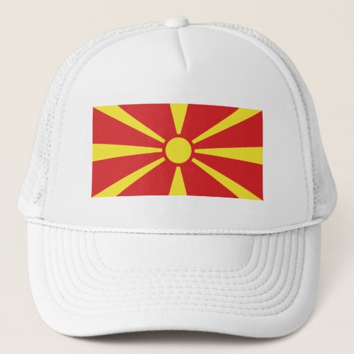 Patriotic North Macedonia Flag Trucker Hat