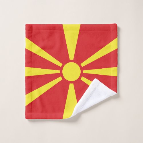 Patriotic North Macedonia Flag Wash Cloth