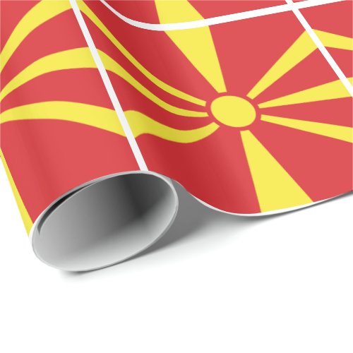 Patriotic North Macedonia Flag Wrapping Paper