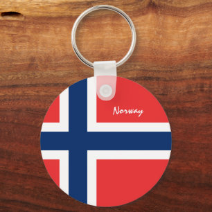 Patriotic Norway Keychain, Norwegian Flag Keychain
